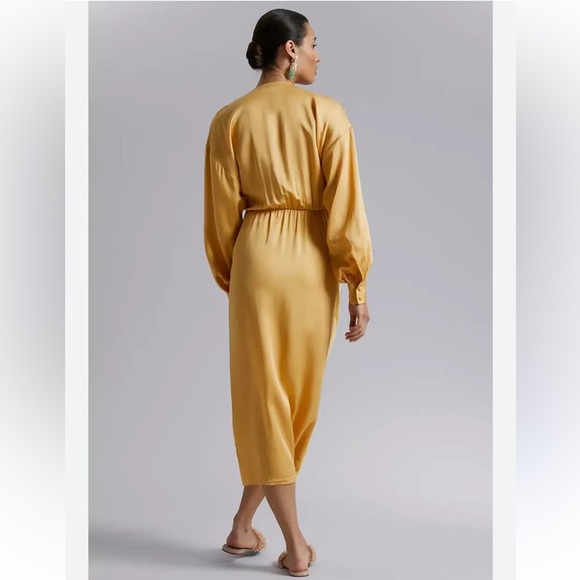 NWT & Other Stories Wrap Yellow Midi Dress - Picture 2 of 9
